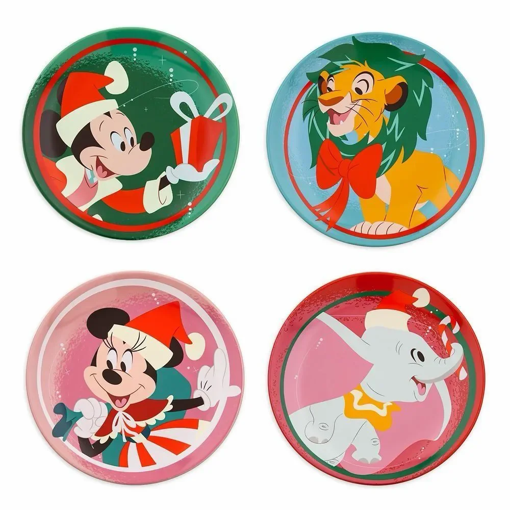 Mickey Mouse & Friends Holiday Plate 4-pc Set 2023 NEW Minnie Simba Dumbo Disney
